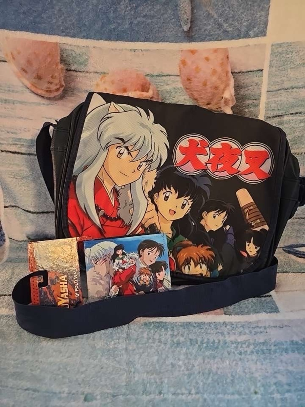 InuYasha Anime Messenger Bag - Black with Red & White Artwork